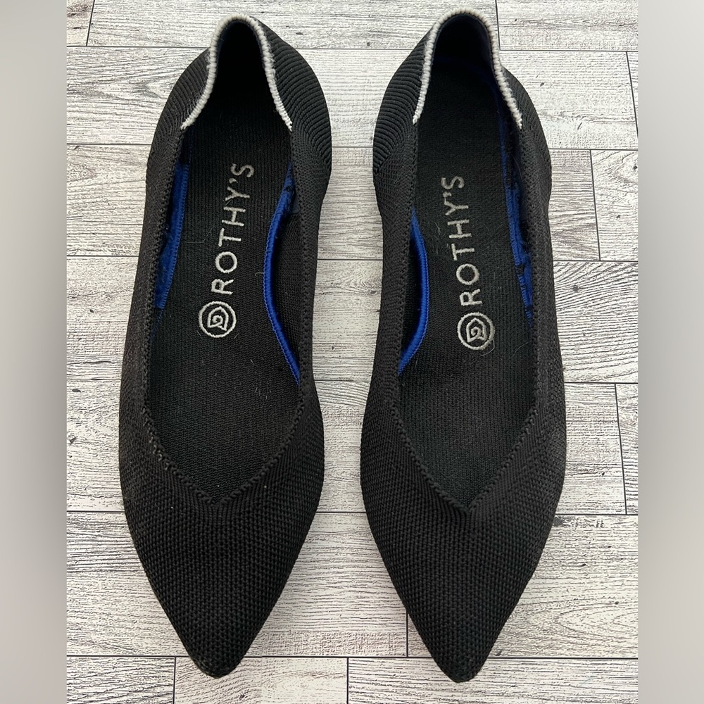 Rothy's “The Point” Women's Black Flats. Black. Size 7.5.